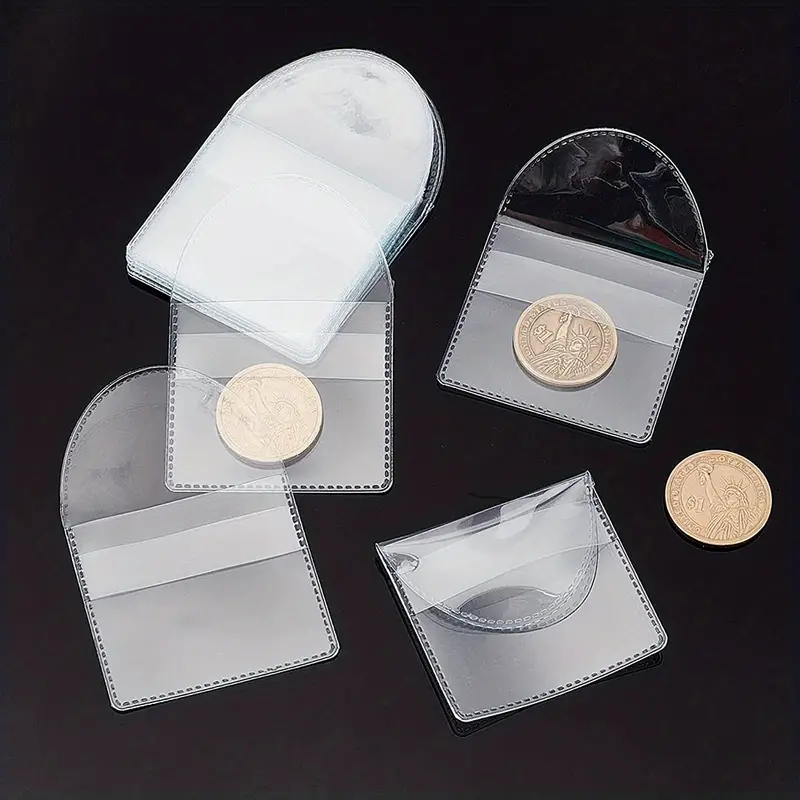 Single Pocket Coin Sleeve Collectors Single Clear Plastic - Temu