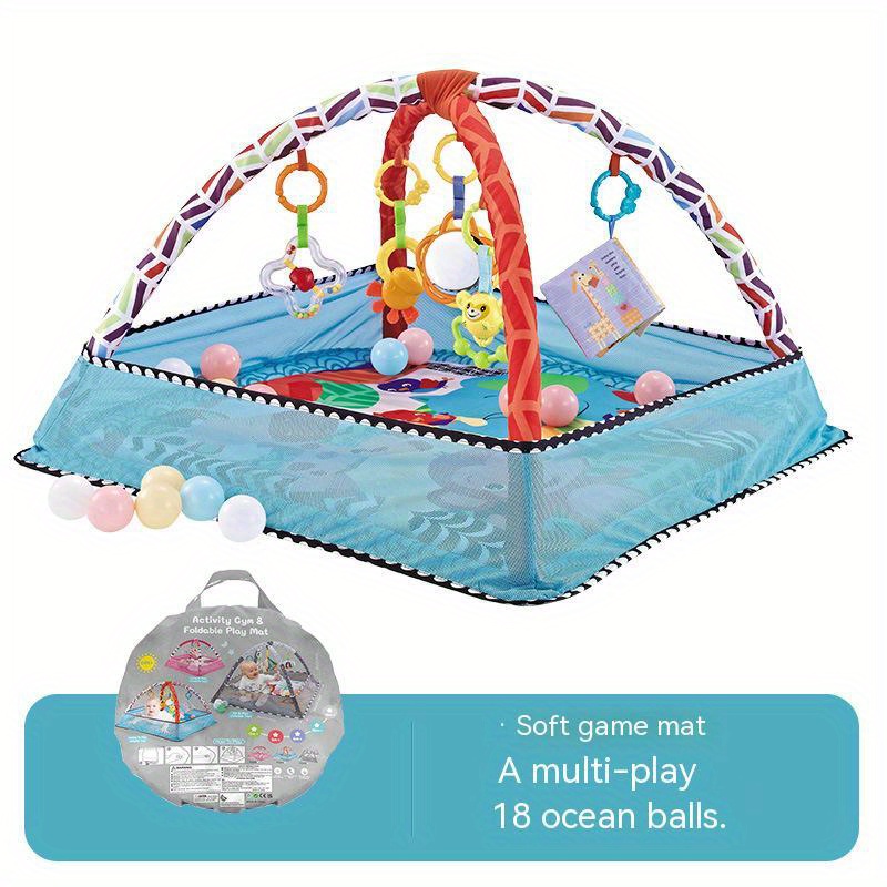 18 piece baby activity gym set develop movement cognition with fence gym ball pit crawling mat sensory toys for newborns toddlers perfect christmas gift for boys girls