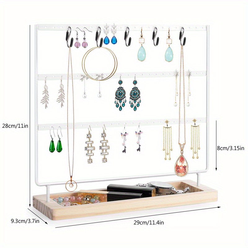 Metal 3 Tier Earrings Organizer Display Stand