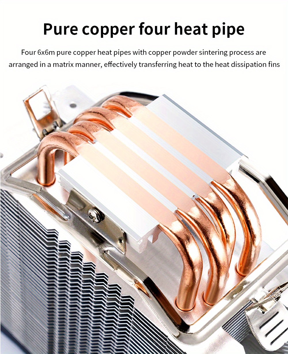 Tishric Cooling Cpu Cooler Argb Fan Air Cooler 4 Pins Pwm 4 Temu