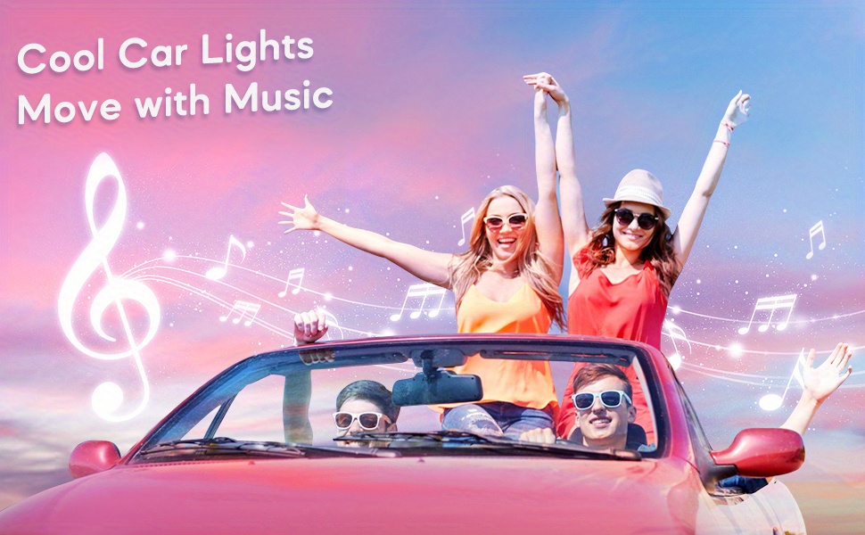 48rgb Car Led Lights Car Accessories App Control Inside Car Light