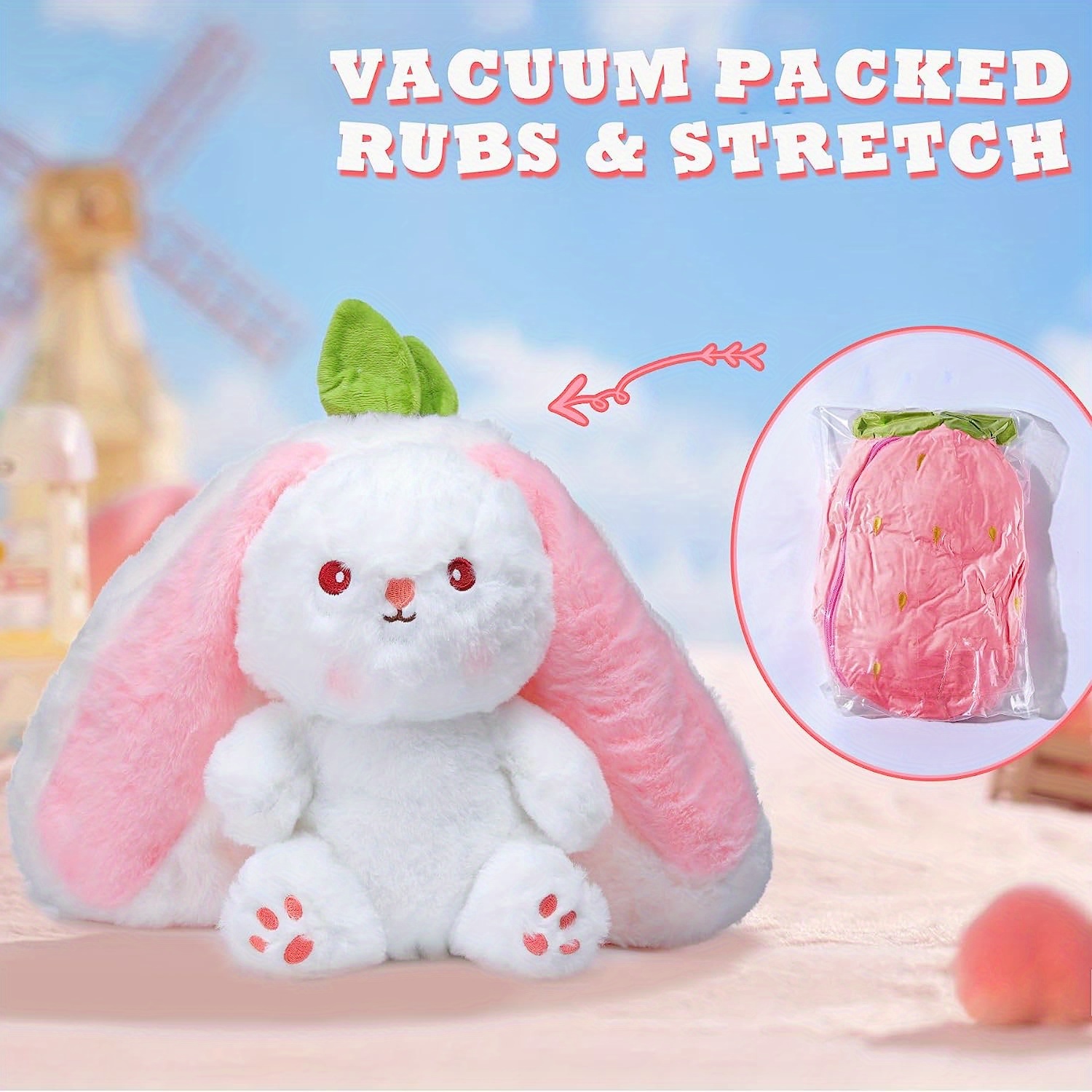 Bunny Stuffed Animal Reversible Cuddle Bunny Stuffed - Temu