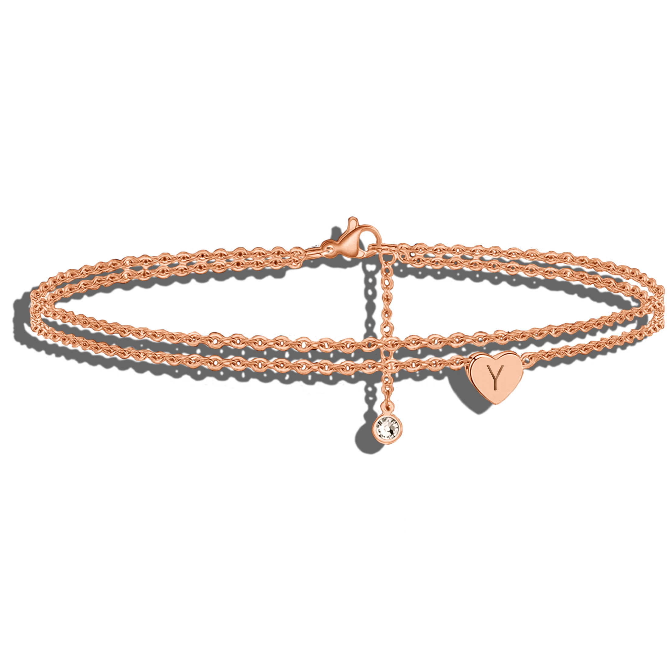 Rose Gold Love Letters Anklet