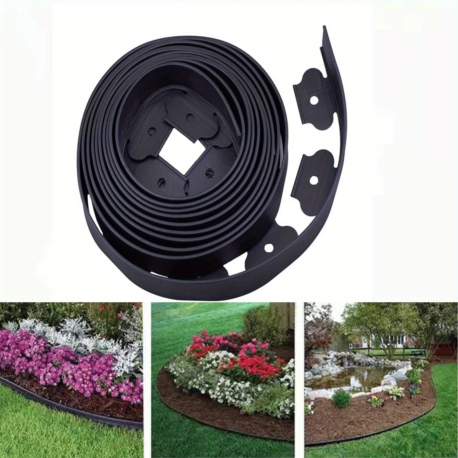 Landscape Edging Kit Black Length No Dig Garden Edging Temu