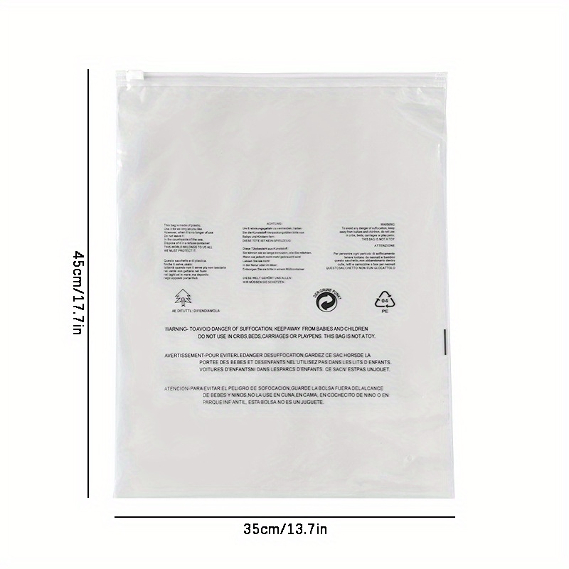 Frosted Zipper Plastic Bags with Warning Words 