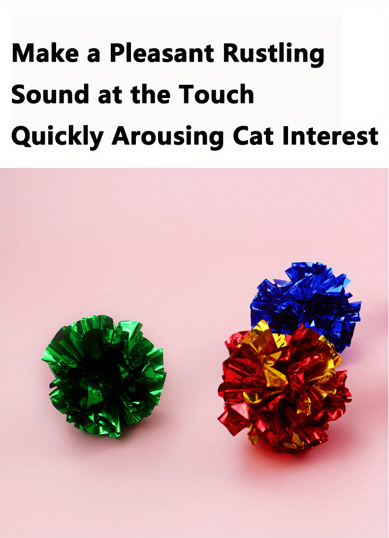 Cat Crinkle Balls Lightweight Cat Toys Indoor Kittens Adult Temu