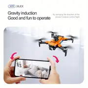 hd dual camera, rmg s99 drone hd dual camera hand gestures to take pictures or videos emergency stop one key take off and landing brushless motor optical flow positioning foldable electric adjustment camera angle four sided obstacle avoidance details 18