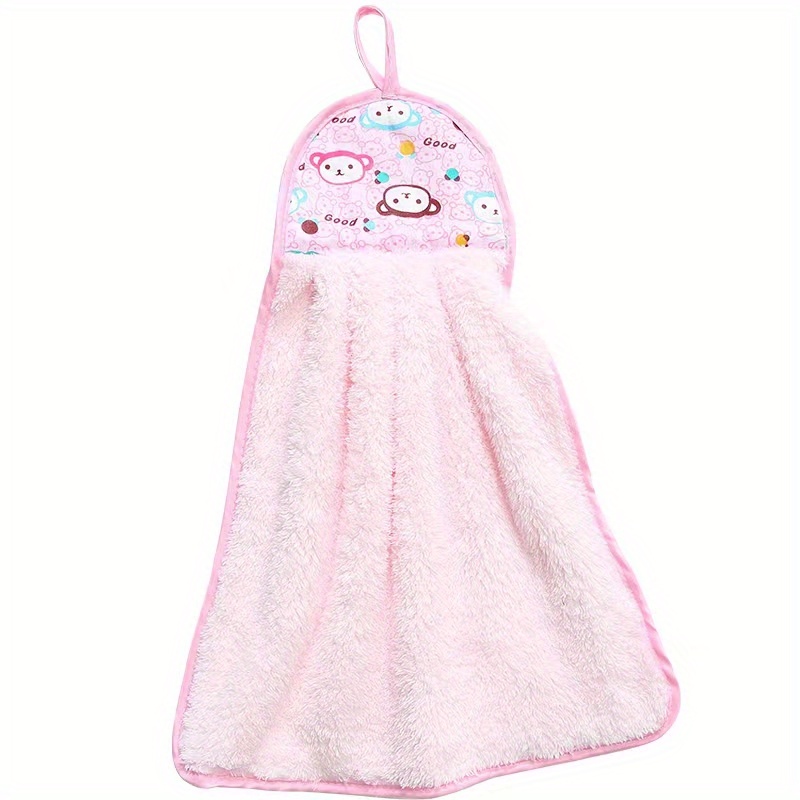 Bowknot Hanging Towel For Wiping Hands Coral Fleece Quick - Temu