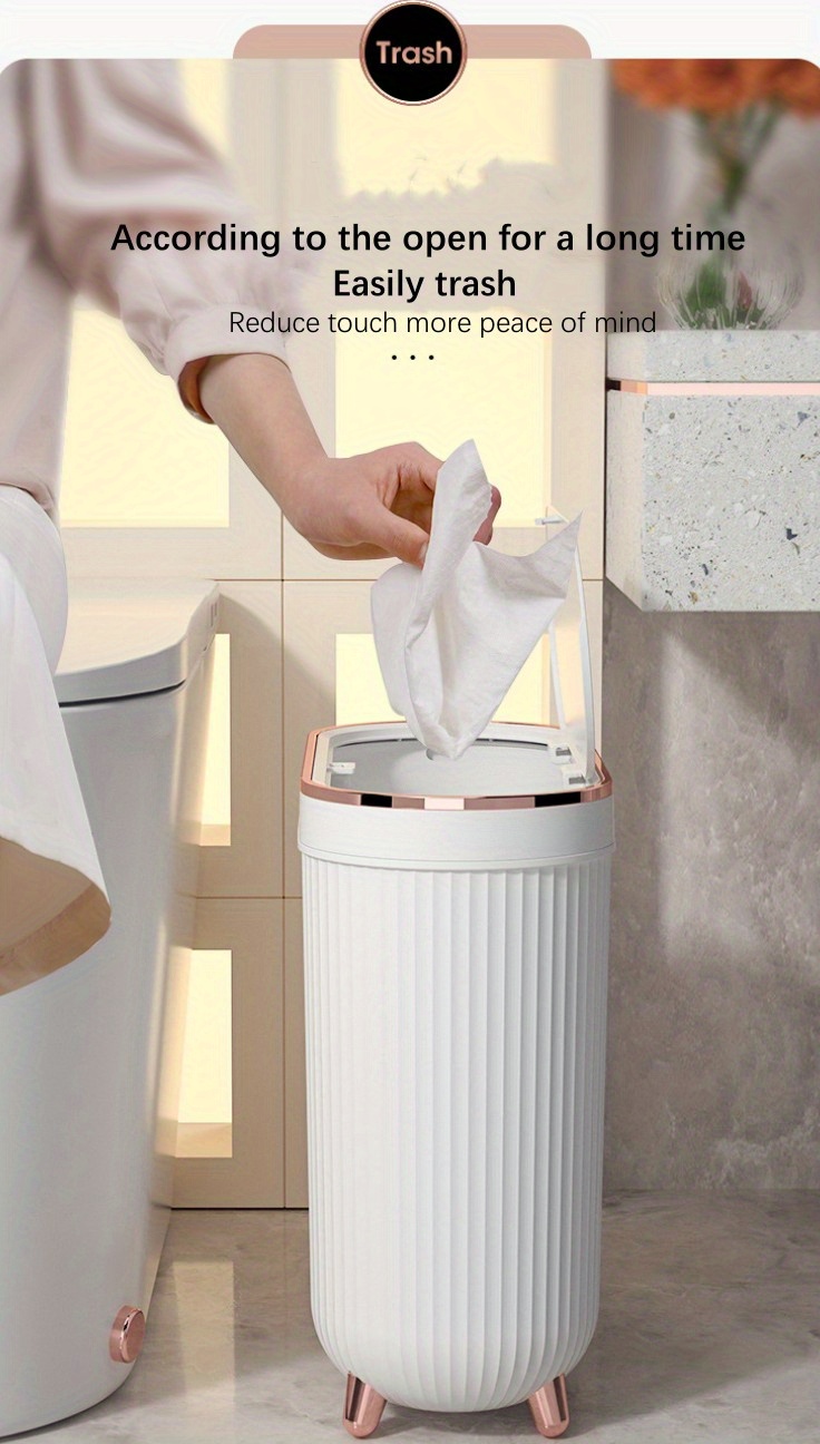 mDesign – Pequeña papelera rectangular de plástico para basura, recipiente  para basura con asas para baño, cocina, oficina en casa, dormitorio, – Yaxa  Store
