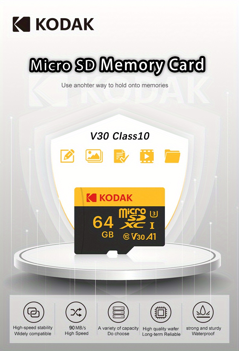 Kodak Micro SD Card 512 Go/256 Go/128 Go/64 Go/32 Go Mini - Temu