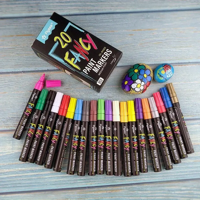 20 Colors Set Paint Pen Oil Pigment Marker Pen Non toxic - Temu