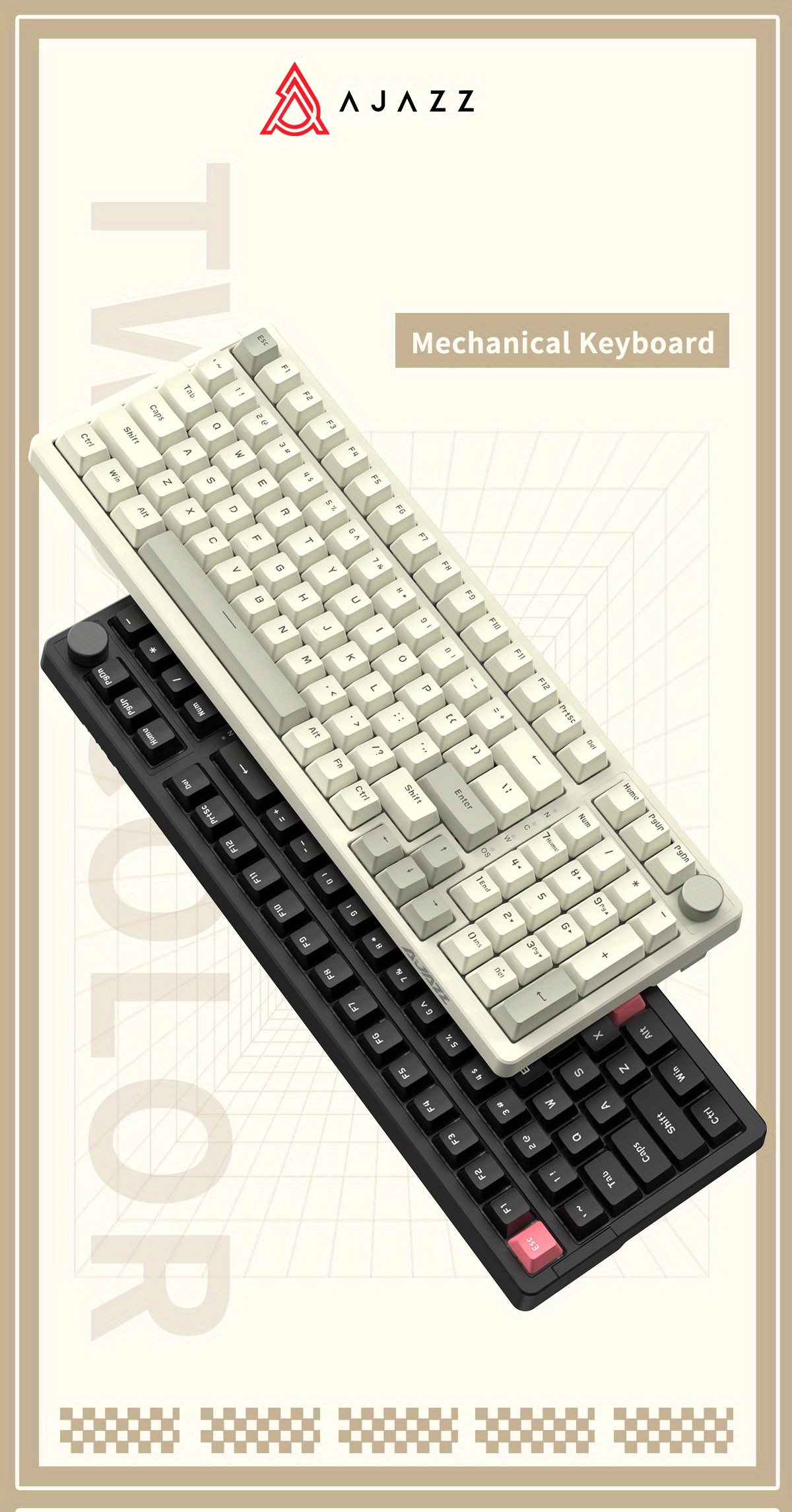 The lighting effect design of the AJAZZ AK820 Pro mechanical keyboard , keyboard