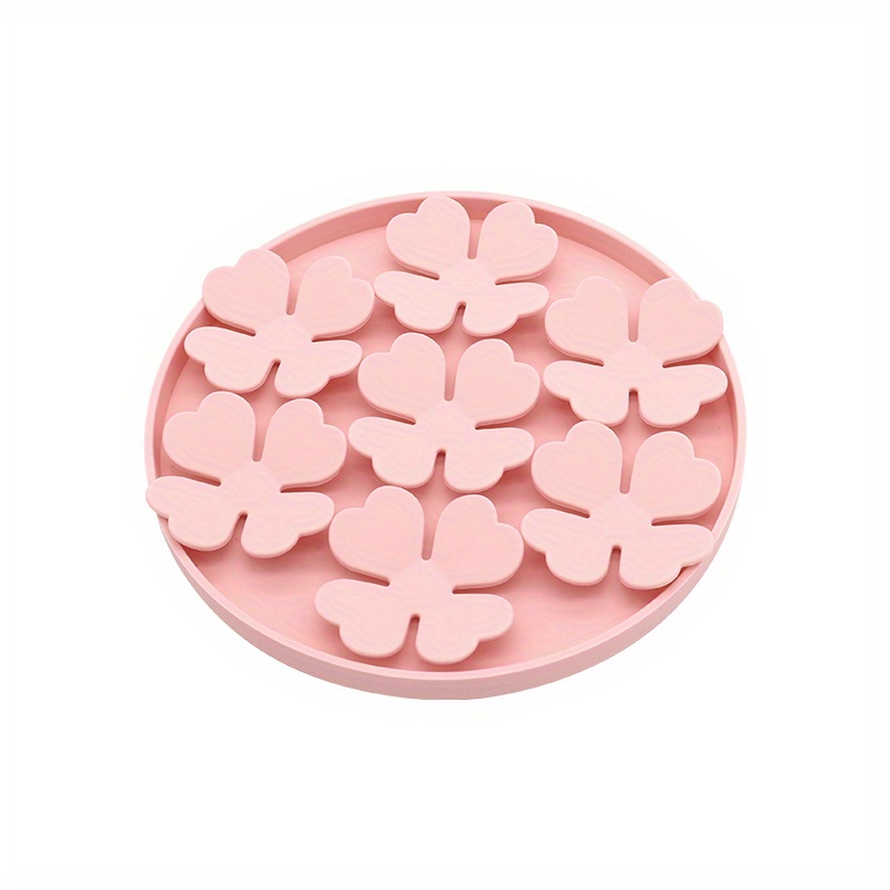 Pet Cat Silicone Snuffle Mat Flower Lickinng Pad Non-slip Suction Cup Pet  Slowing Feeder