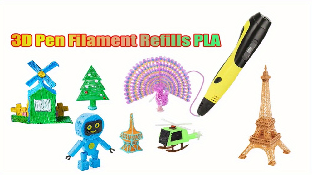 3D Pen PLA Filament Refills, 1.75 mm PLA Filament , 18 Colors