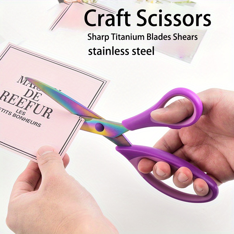3PCS Art Scissors Paper Cutter Sewing Fabric Craft Scissors Multipurpose  Handheld Scissors with Sharp Blade for Office Home School 8.5 Inch (BLUE)