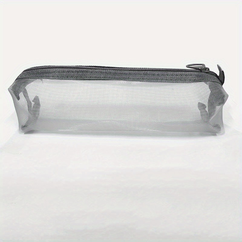 1 large triangular minimalist transparent nylon black mesh makeup