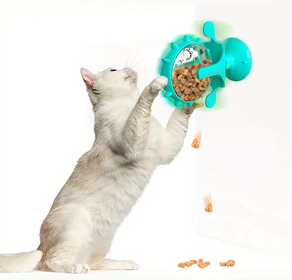 Windmill Design Cat Food Feeder, Turntable Cat Food Leaking Toy Cat Leaking  Toy Pet Food Device - Temu