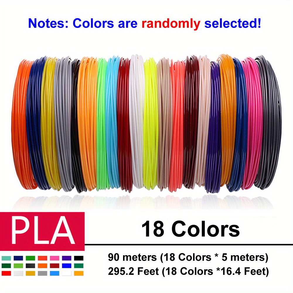 18 Colors 3d Pen 3d Printer Pla Filament Pla 3d Print - Temu