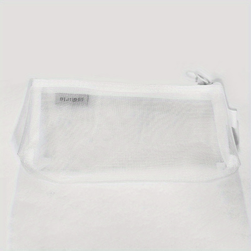 Gray Large Capacity Pencil Case Nylon Mesh Student Storage - Temu