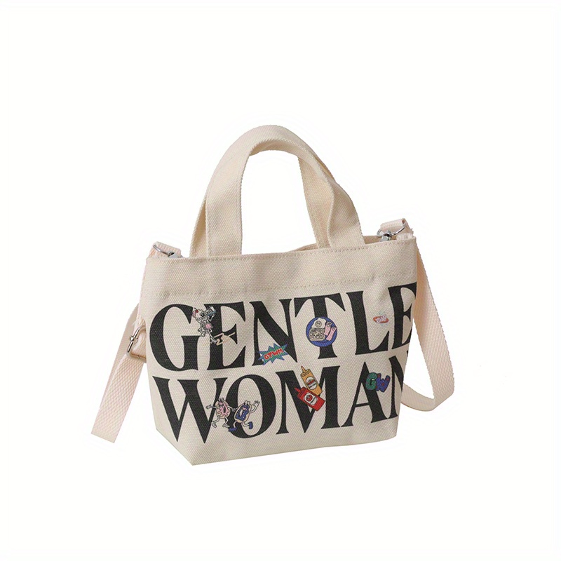 Letter Pattern Canvas Bag New Mobile Phone Bag Female - Temu