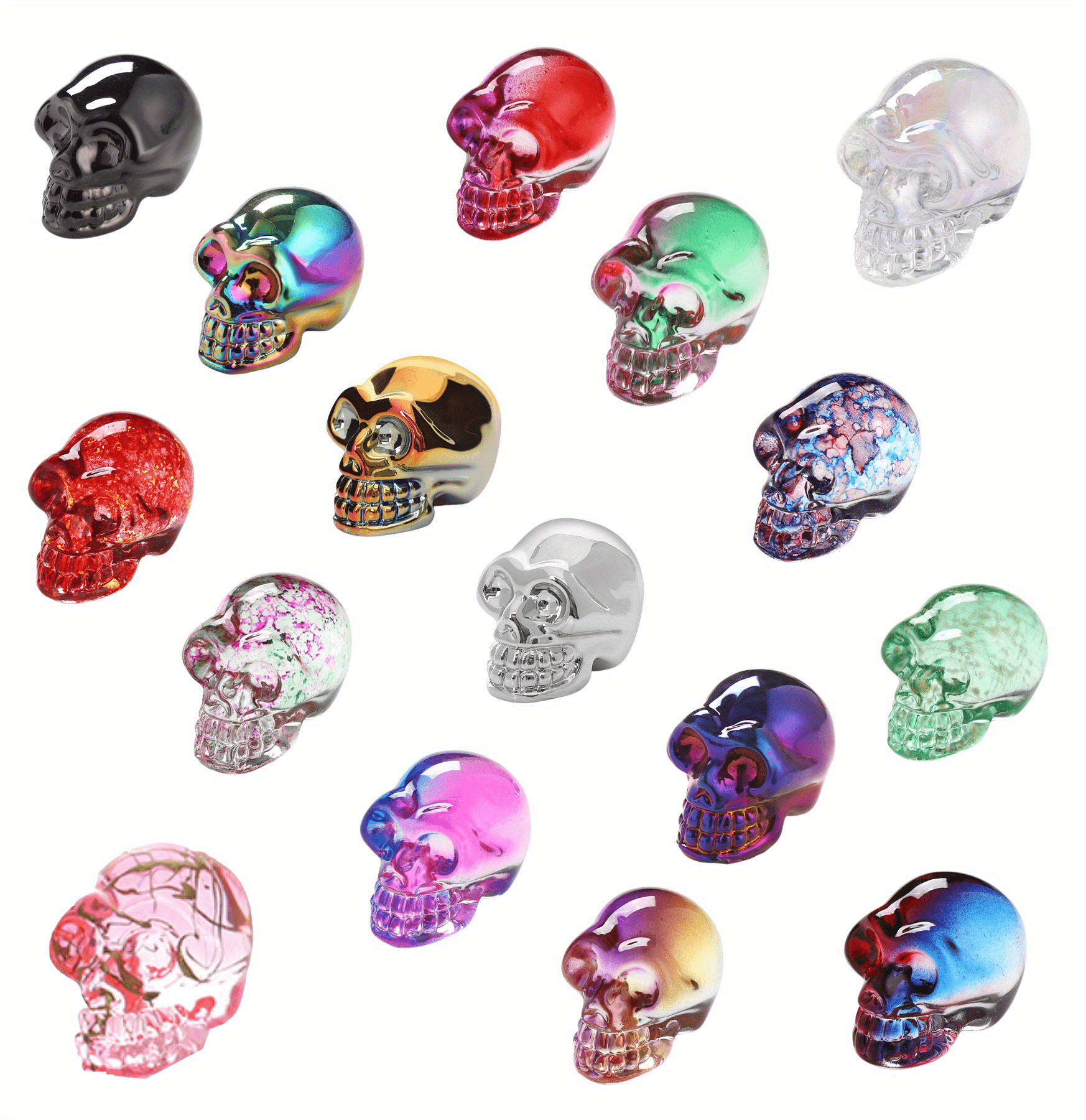 Crystal Skull Statue Single Colored Gem Sculpture Skull - Temu