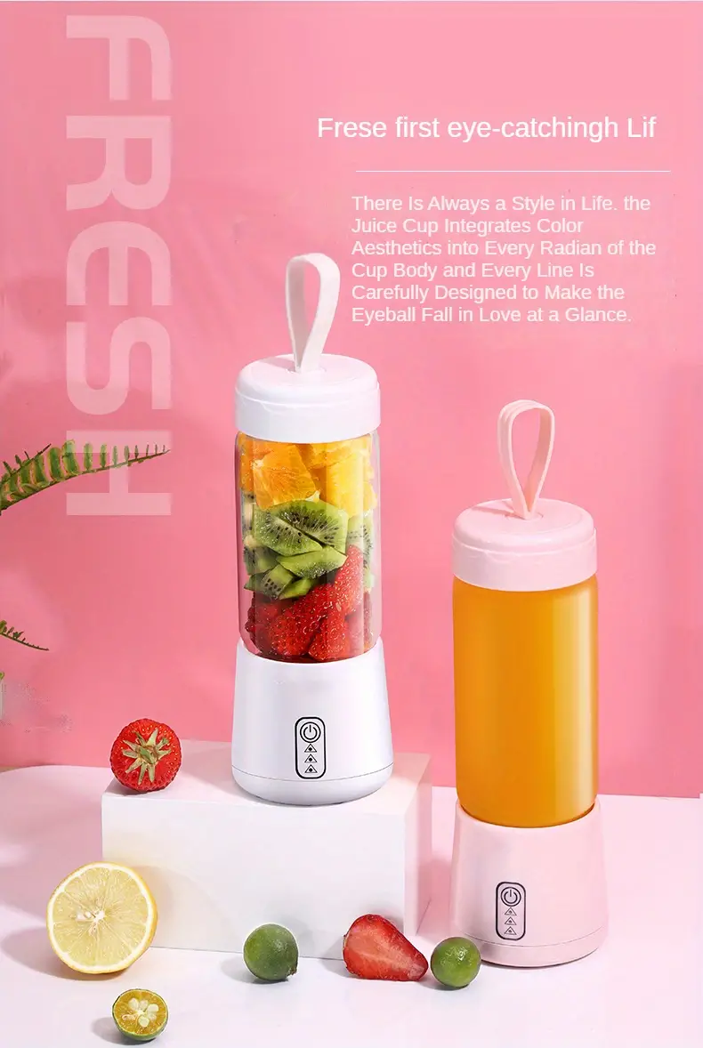 usb rechargeable portable electric juicer cup for smoothies and sports juice blending details 2