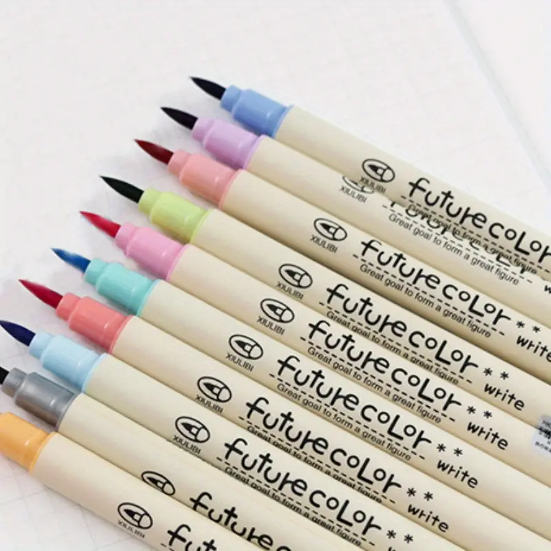 10 Colors Brush Pen Set Pen Soft Tip Colour Brush Pen - Temu