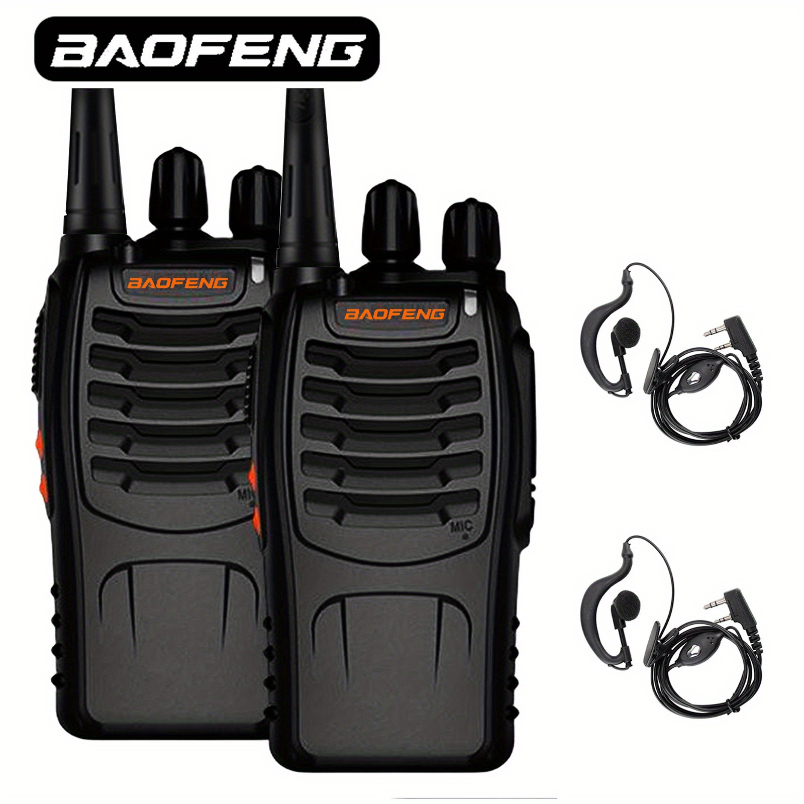 2pcs Bf 888h Walkie Talkie Two Way Radio With Built In Led Flashlight Usb  Charging Cable Free Shipping, Free Returns Temu Belgium
