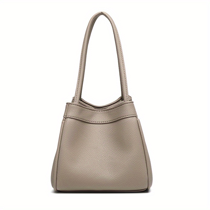Moynat Grey Grained Leather Tote