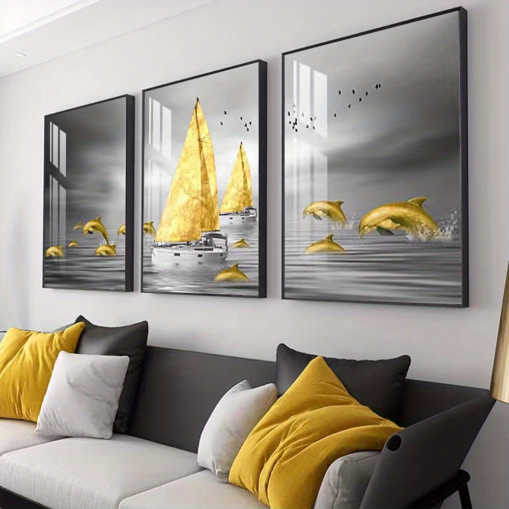 Pinturas en lienzo de velero para pared de sala de estar, Cuadros  decorativos modernos, Cuadros baratos, 3 unids/set por juego - AliExpress