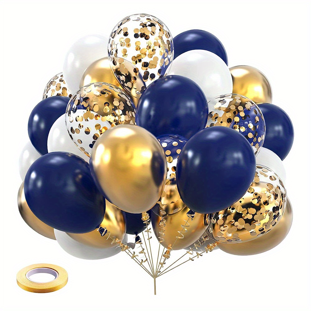 Paquete de 50 globos dorados metálicos de 12 pulgadas, globos de látex  dorados cromados para cumpleaños, baby shower, boda, fiesta de graduación  (con