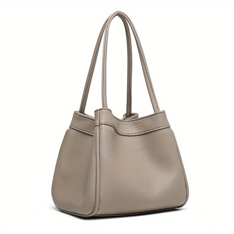 Solid Color Bucket Bag For Women, Simple Vegetable Basket Bag, Fashion  Ruched Handbag Purse - Temu