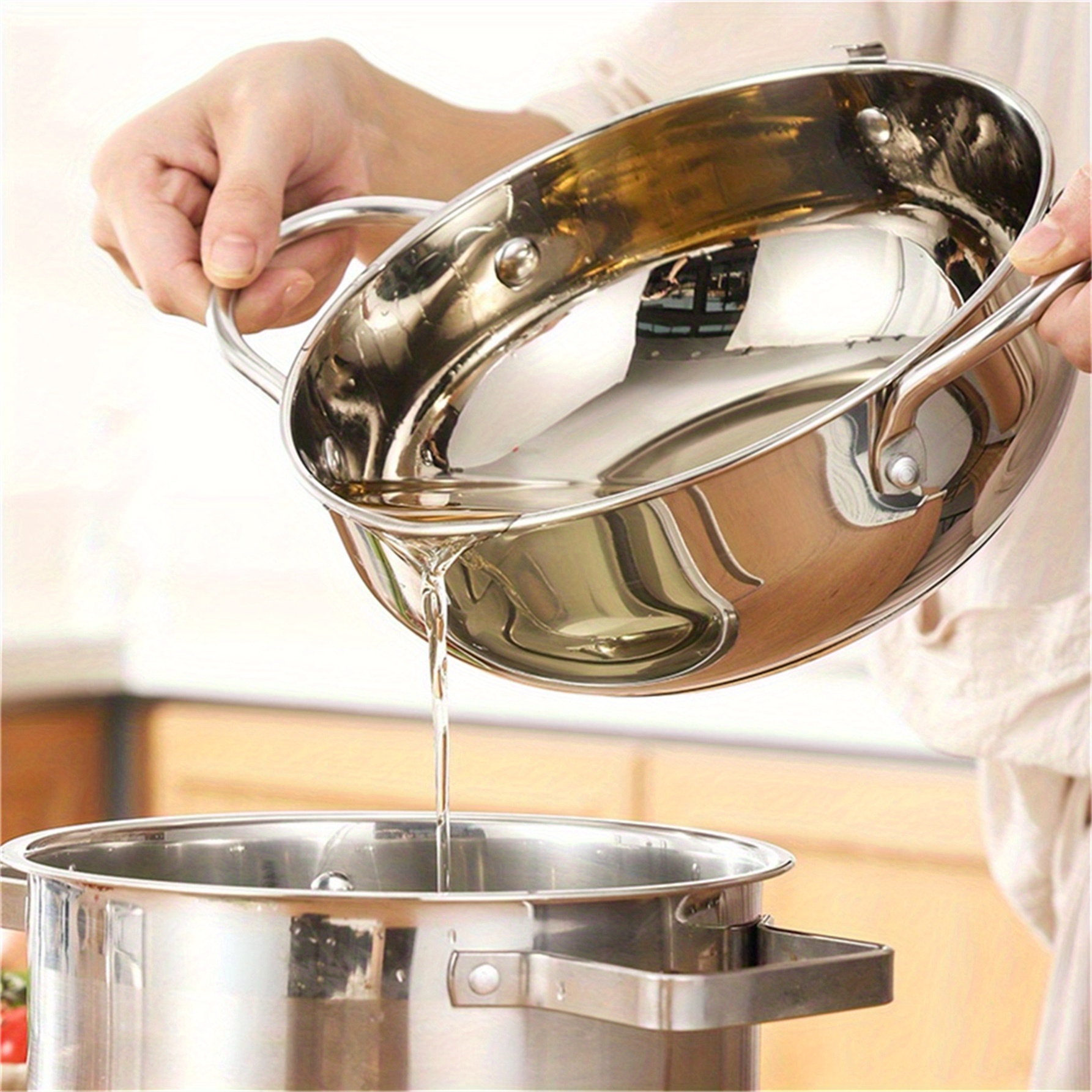 Deep Fryer Clip Small Outdoor Clear Frying Pot Tong Stainless Steel Saute  Pan Oil Egg