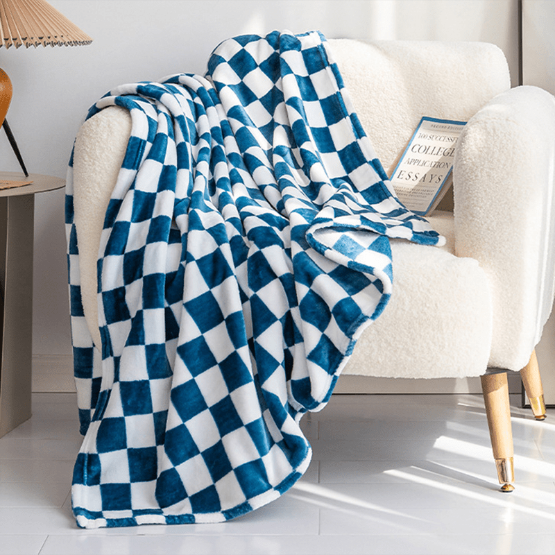 Grey check throw online blanket