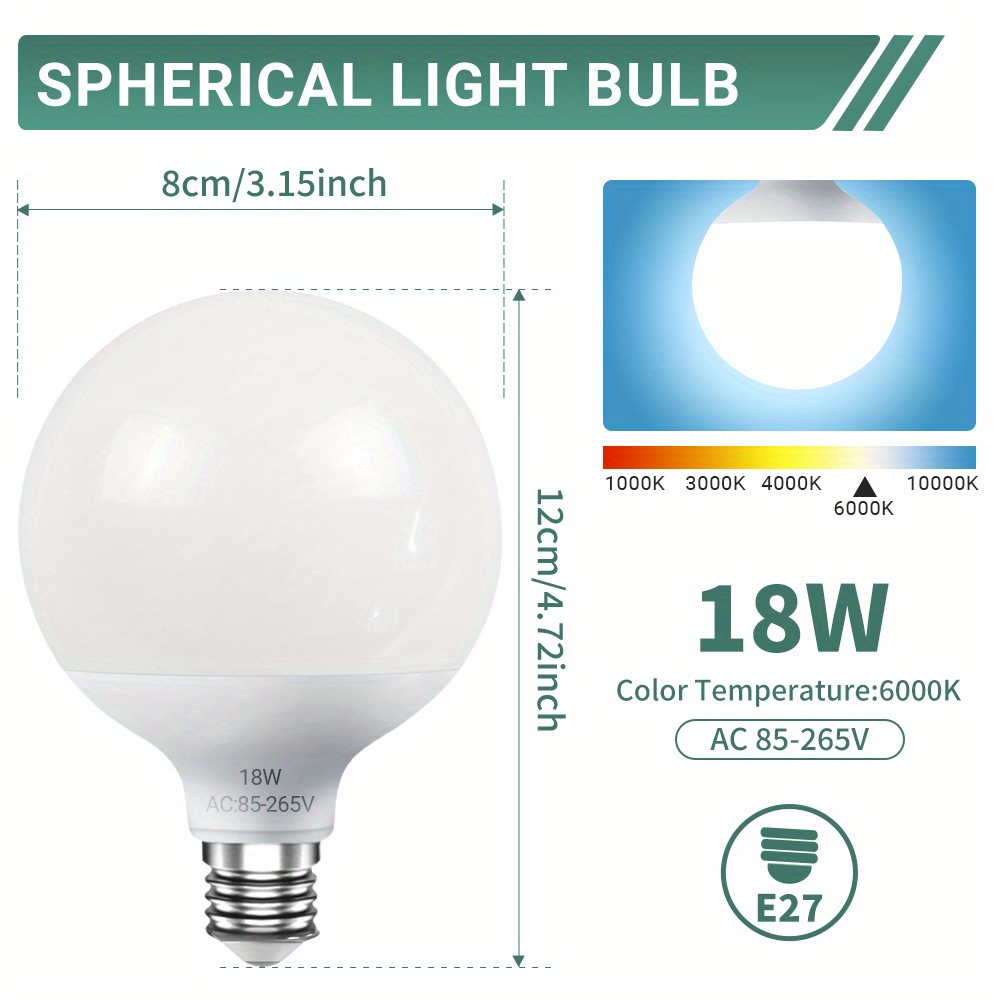 Ampoule LED Globe 18W G120 3000K Lumière Chaude