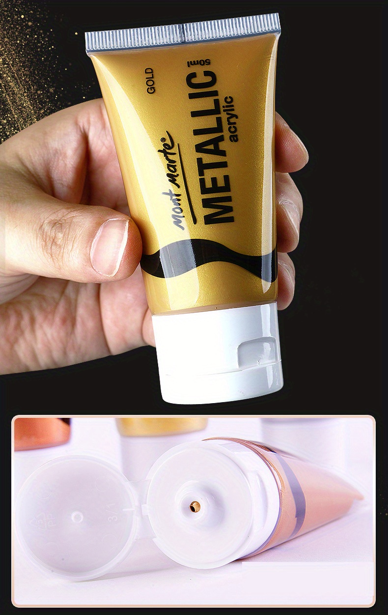 Golden Paint Metallic Acrylic Paint Waterproof Faded Temu