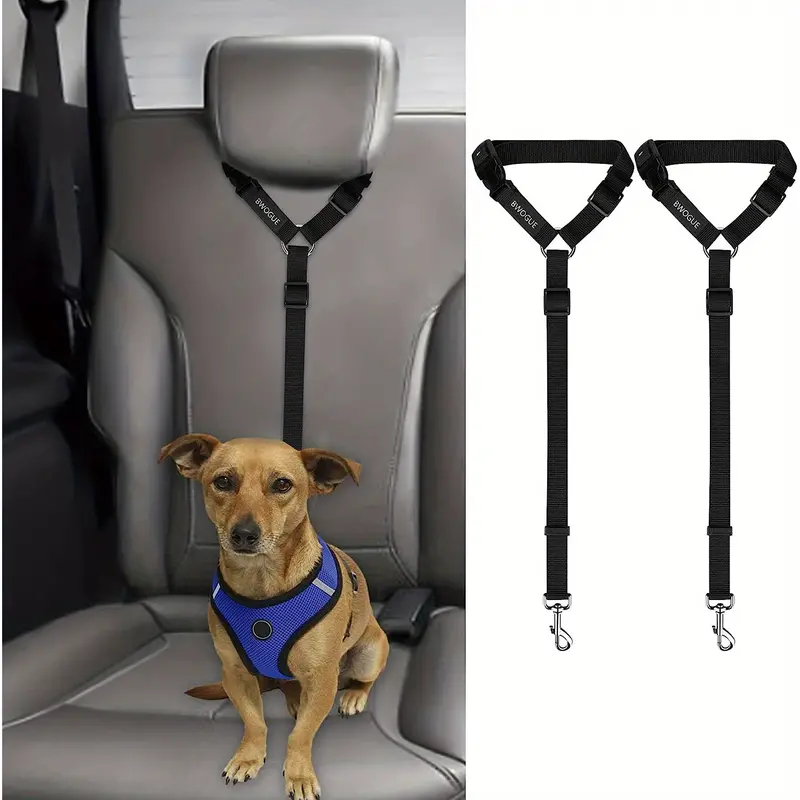 adjustable dog safety seat belt for vehicle secure pet travel harness with backseat leash and collar tether ideal for daily use and road trips details 1
