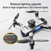 hd dual camera, rmg s99 drone hd dual camera hand gestures to take pictures or videos emergency stop one key take off and landing brushless motor optical flow positioning foldable electric adjustment camera angle four sided obstacle avoidance details 7