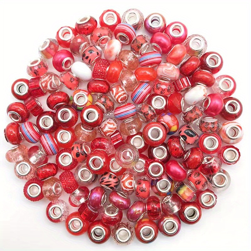 Colorful Transparent Acrylic Beads Rondelle Large Hole Glass - Temu