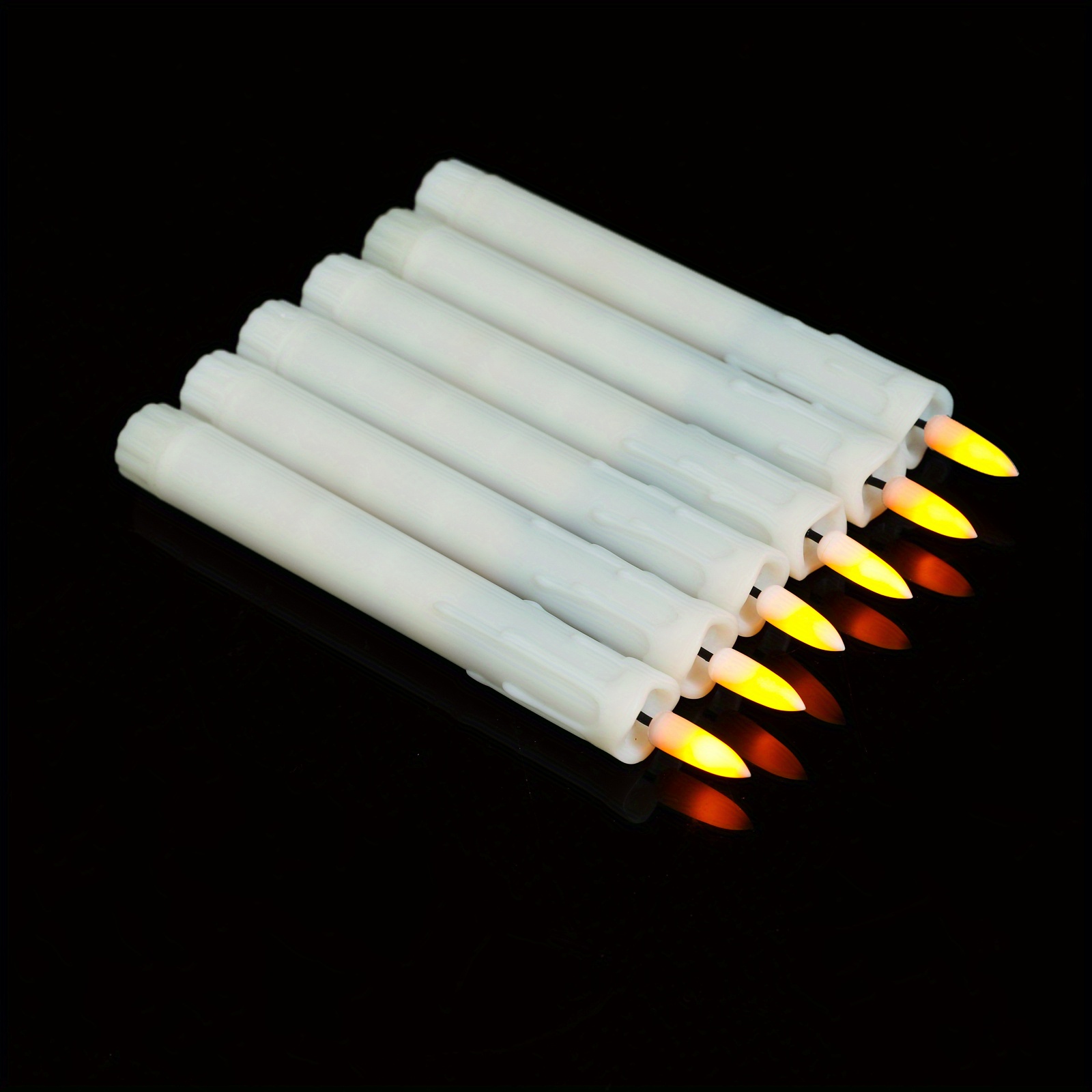Short Flameless Flickering Candles Light Led Taper Candles Temu