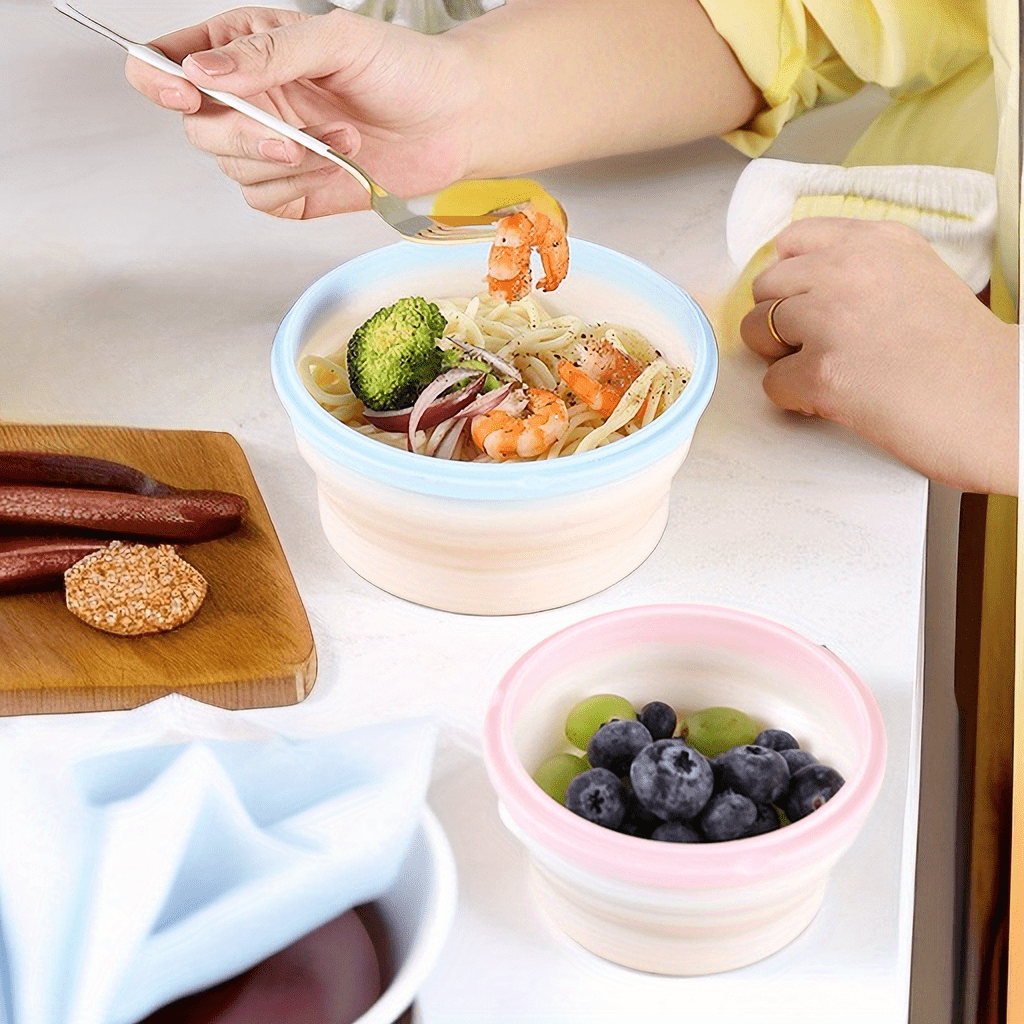 Folding Bowl Silicone Telescopic Collapsible Salad Bowl For - Temu