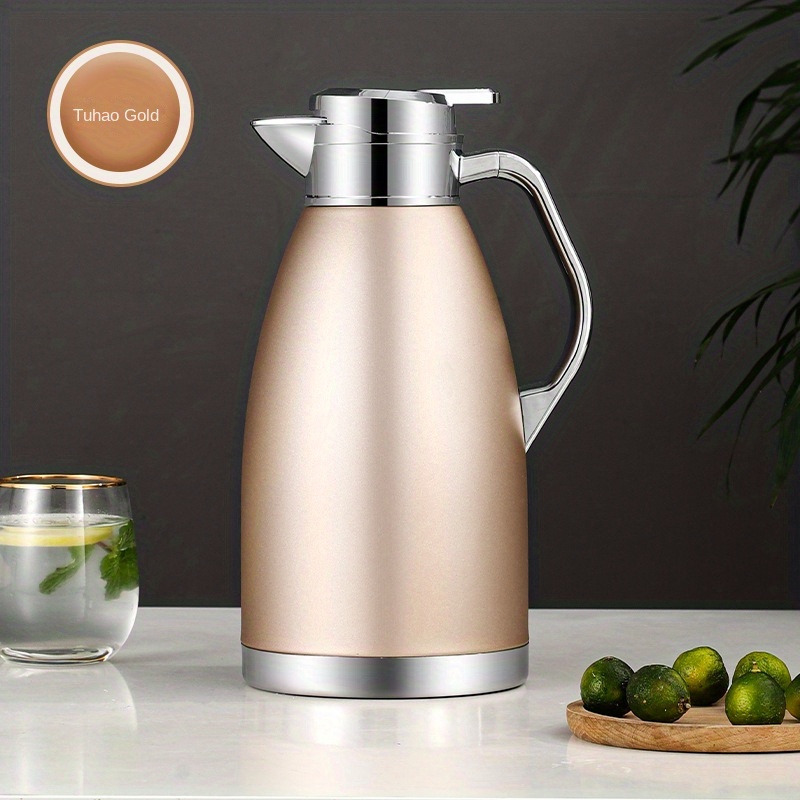 Thermal Carafe Thermos Kettle Stainless Steel Vacuum Insulation Pot  Household Large-Capacity Cold Water Thermos 2L European Coffee Pot Vacuum