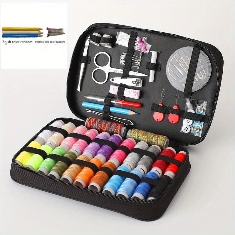 27pcs Sewing Kit Box, Portable Sewing Tools, Scissors Button Thread  Neddles, Sewing Supplies