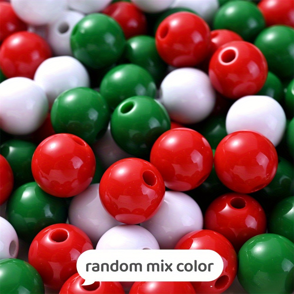 Red And White Round Acrylic Beads For Jewelry Making - Temu