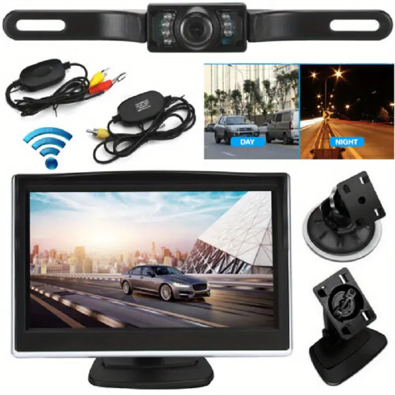 Wireless Car Monitor Backup Camera Rear View Hd Parking - Temu