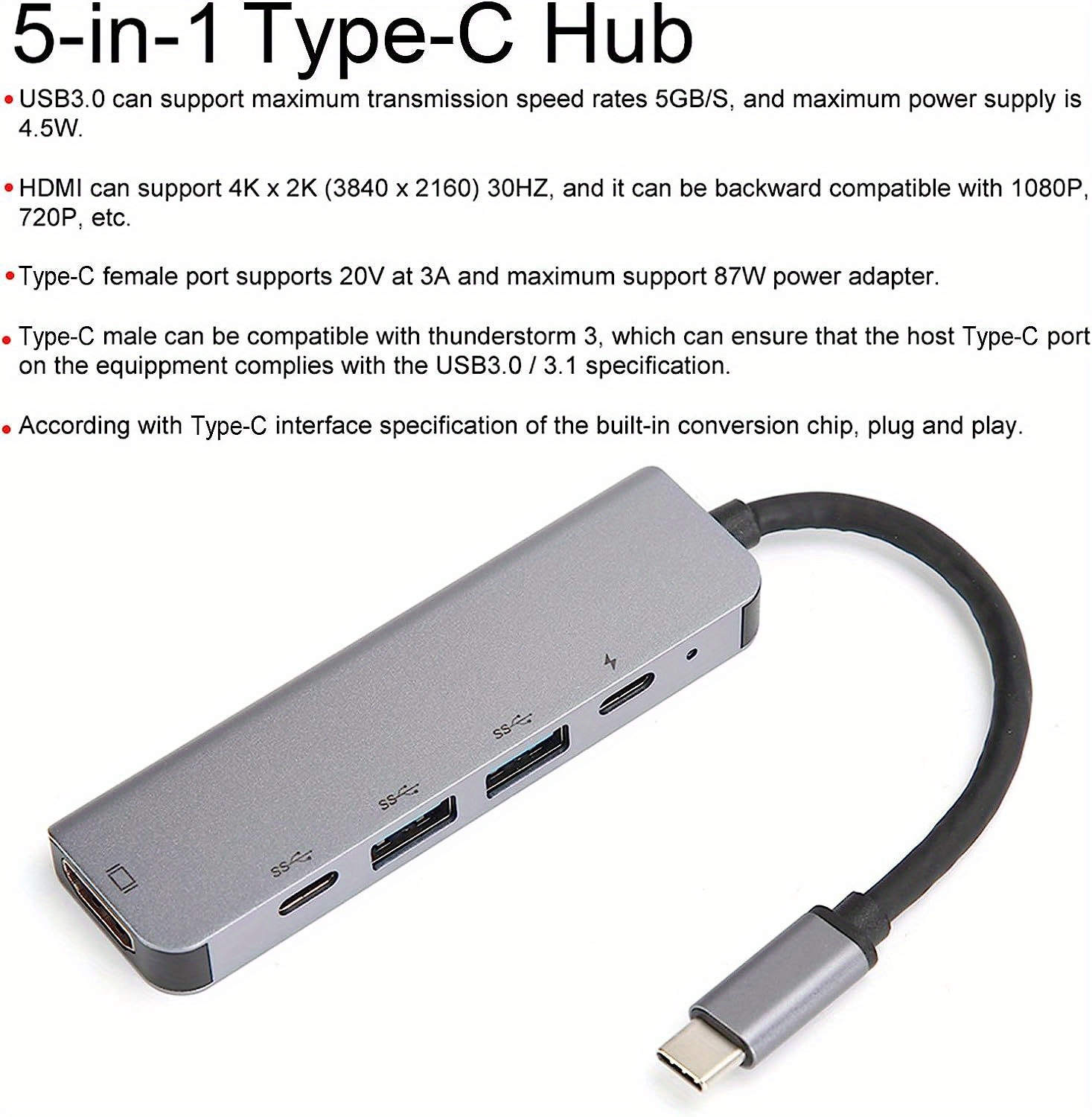 iDsonix 5-in-1 USB-C PD メディア ハブ