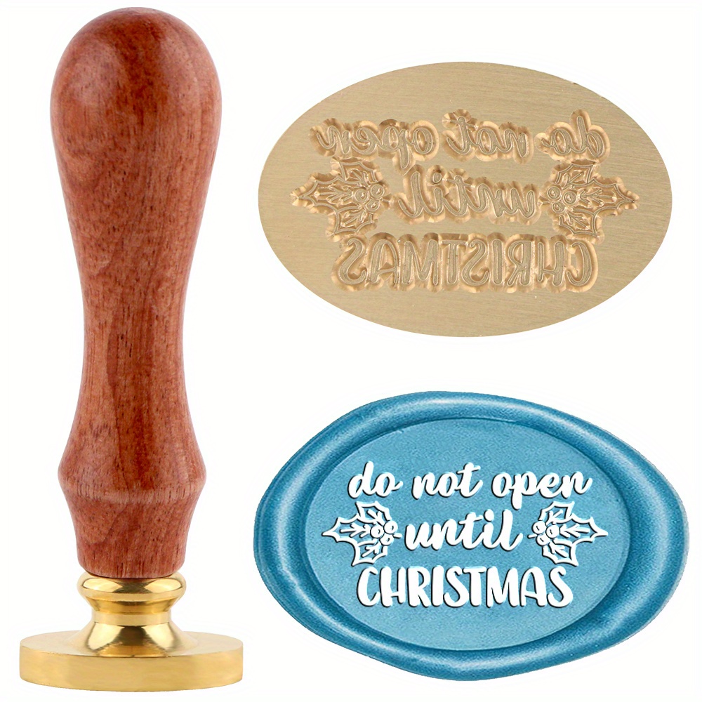 Merry Christmas Oval Wax Seal Stamp from the Sealed for Christmas Collection