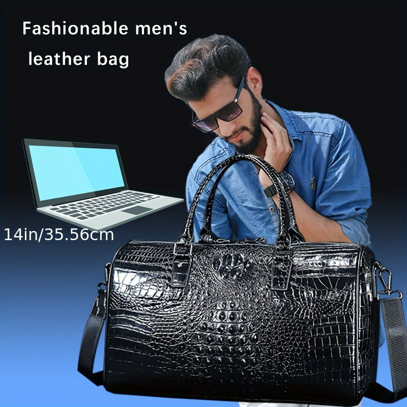 Large Capacity Crocodile Embossed Handbag, Multifunctional Sports Shoulder  Bag, Portable Luggage Bag - Temu