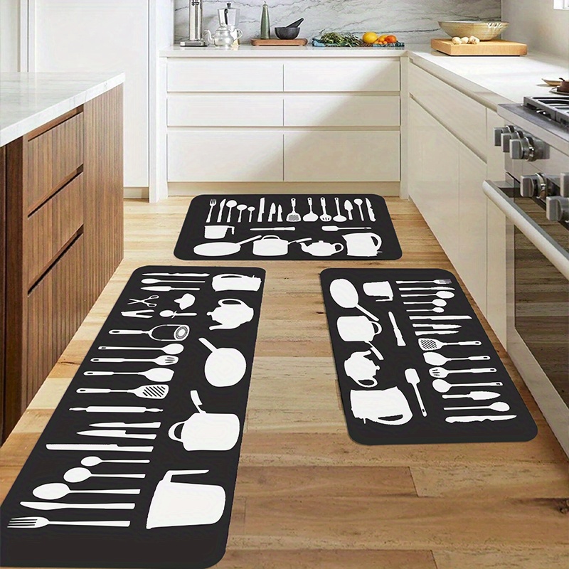 Kitchen Floor Mats PVC Waterproof Non-slip Leather Carpet Solid Color Gray Rug  Home Decor Long Strip Mat 주방바닥매트 Alfombra Cocina - AliExpress