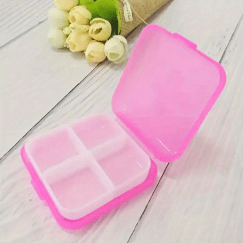 4 Grids Pill Storage Box Portable Medicine Organizer